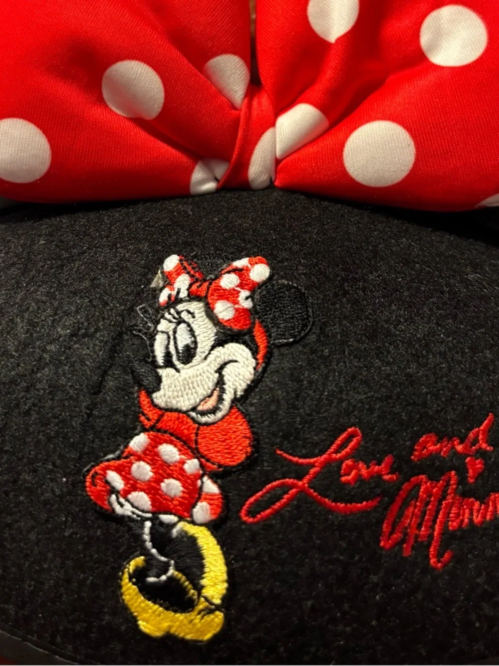 Rare Vintage Disney Minnie Mouse Ears Hat Embroidered 